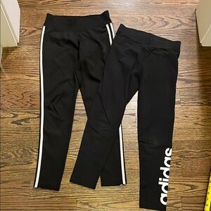 Adidas women's  Black Leggings- 2 pack size small